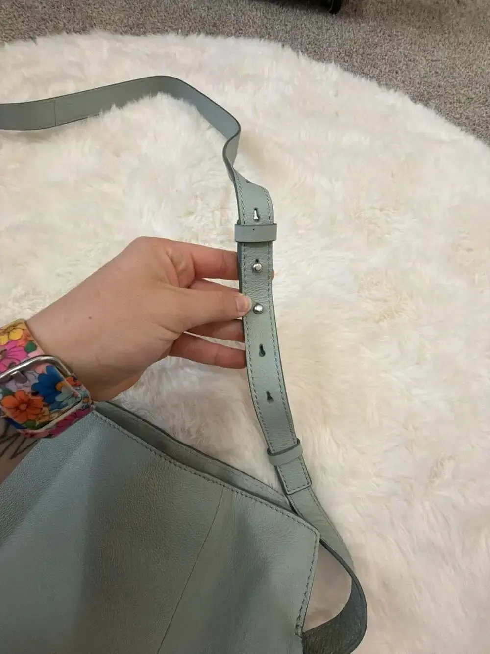 Vince Camuto Dario Group Genuine Leather Crossbody Bag in Aqua Mint